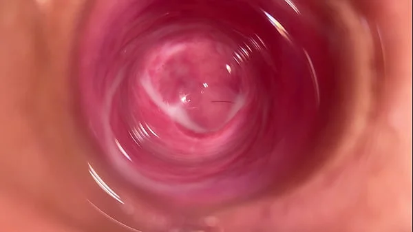 Camera deep inside Mia's vagina