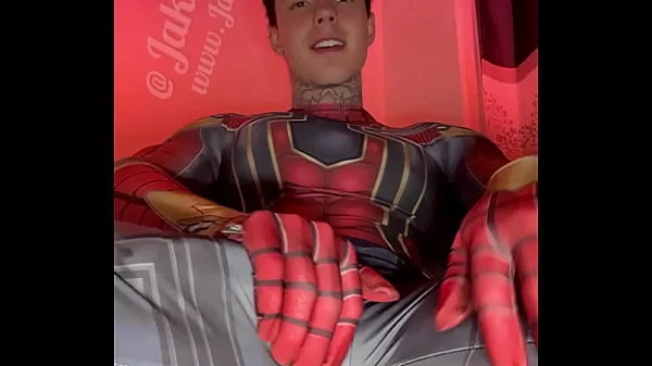 Jakipz Strokes His Massive Cock In Super Hero Costumes Before Shooting A Huge Load