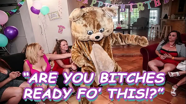 DANCING BEAR - Gang Of Slutty Bitches Going Crazy For Male Stripper Dick