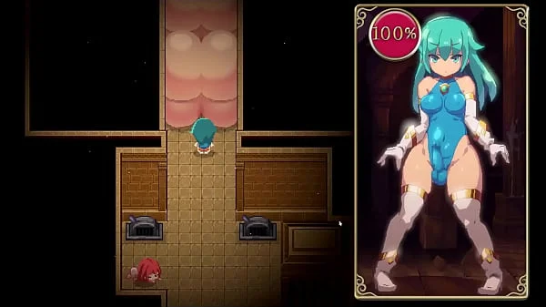 Mage Kanades Futanari Dungeon Quest [ Hentai Game PornPlay ] Ep.2 Crushed and drained by gigantic bust and hips