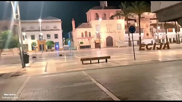 Slutty girl having sex on the street after party in Seville - public sex video