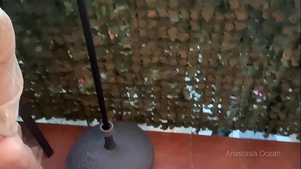 Risky public masturbation on balcony. I cum because i like to be caught.