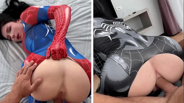 Passionate Spider Woman vs Anal Fuck Lover Black Spider-Girl!