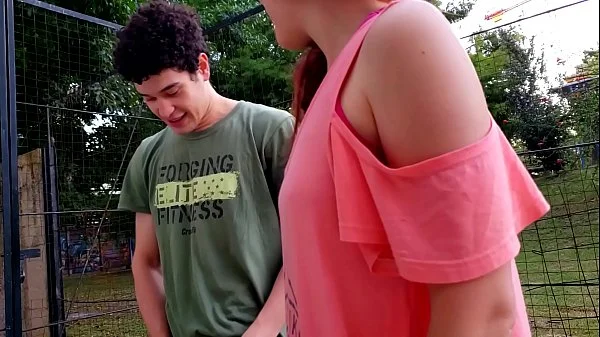 Fucking my classmate in the university courtyard