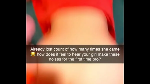 Rough Cuckhold Snapchat sent to cuck while his gf cums on cock many times