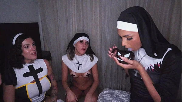 Halloween Perv Nuns squad : 4 perv nuns sex ritual & reverse gangbang (Anal, nuns, blasphemy, 1guy on 4 girls, demon girl, gapes, ATM,ATOGM) OB230