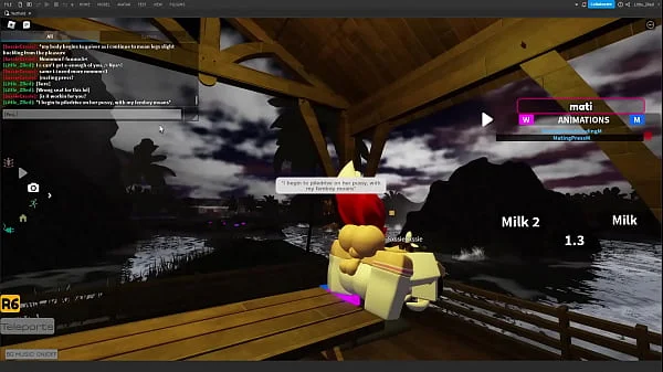 Femboy cat pegging bisexual female bunny in a Roblox Studio collab project