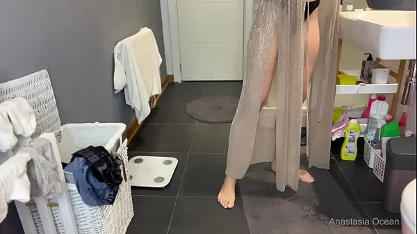 No bra, downblouse hotwife’s household chores.