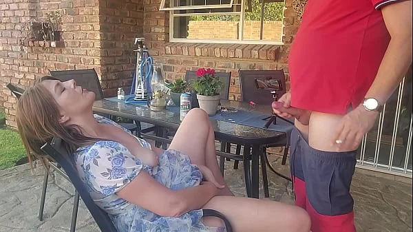 Mutual masturbation Caught my friends wife fingering herself on the patio so i joined her