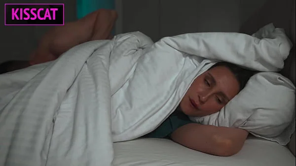 Step mom trying silent while fucked in share bed after step son make her naked in Undress.app
