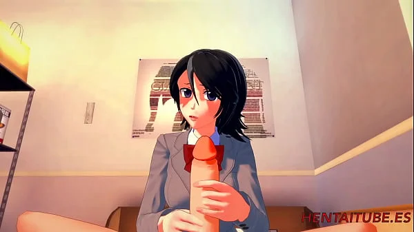 Bleach Hentai Hard - Rukia Suck Ichigo Dick and he cum 3 times in her mouth