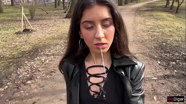 Cum on a girl's face so she could walk through the park covered in sperm and shock people - Cumwalk