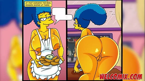 While playing video games, friends fuck the MILF!!! The Simptoons, Simpsons porn