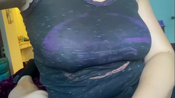 BBW Stepmom Gives Blowjob Until Stepson Cums On Her Shirt