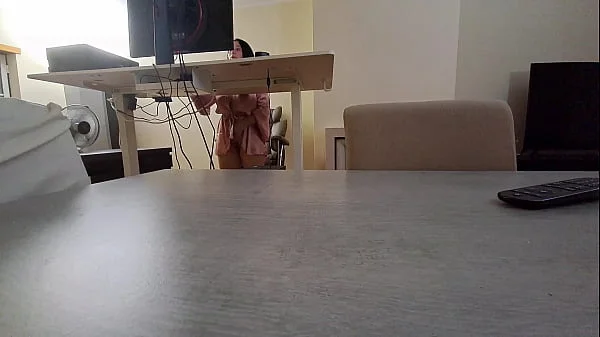 Latina Fucks While in Work Video Call