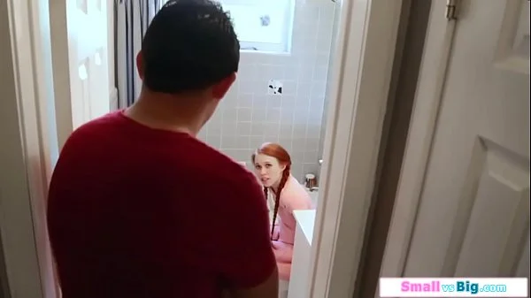 Tiny redhead sucks friends stepdads big cock