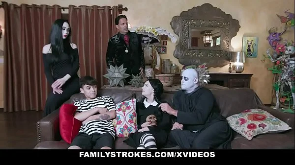 FamilyStrokes - Costumed Teen (Kate Bloom) And Milf (Audrey Noir) Get Fucked Hard And Rough For Halloween