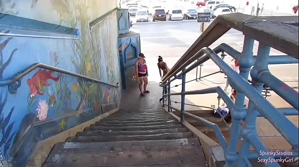 Must See! Risky Public Double Blowjob on a Ferris Wheel with Teen & MILF
