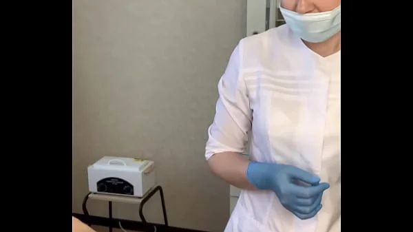 The patient CUM powerfully during the examination procedure in the doctor's hands