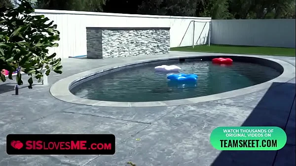 Horny Stepsister Kenna James Masturbates By The Pool While Perv StepBro Peeps On
