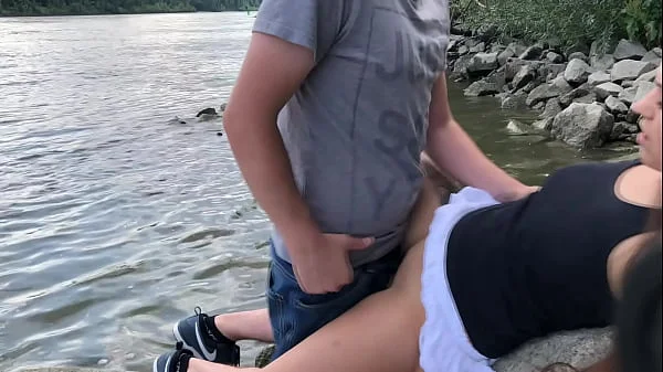 German Teen caught 3 times while fucking at the Danube