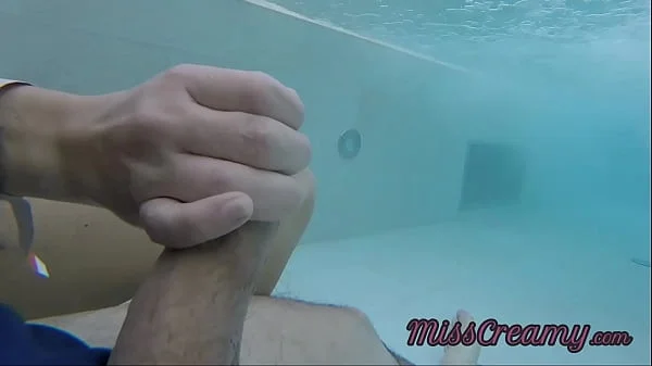 Flashing my dick in front of a young girl in public pool and helps me masturbate - it's very risky with people near - MissCreamy