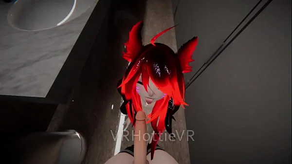 Public Restroom Suck And Fuck Red Head POV Lap Dance VRChat ERP