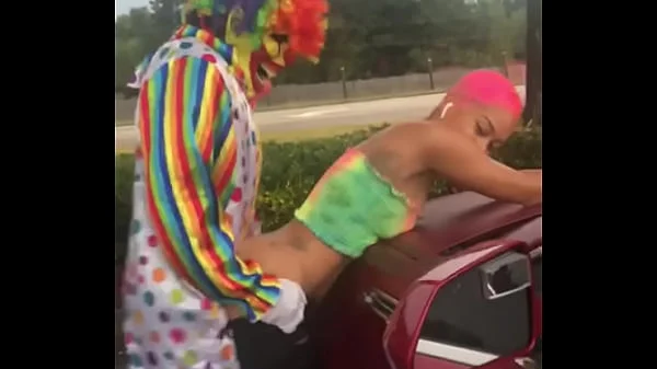 Gibby The Clown fucks Jasamine Banks outside in broad daylight